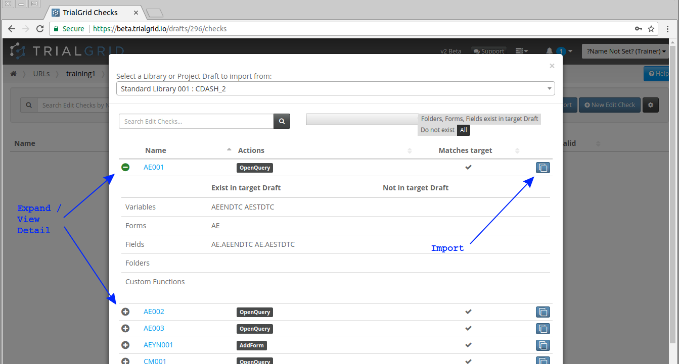 Importing a Valid Edit Check